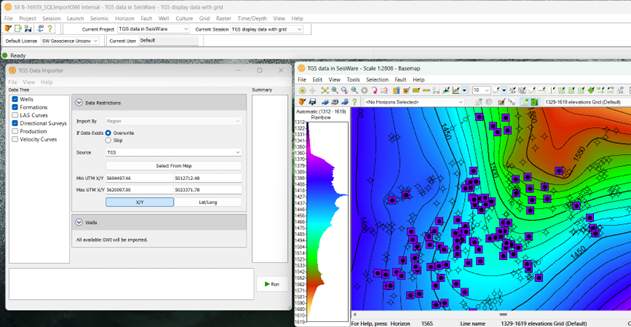 TGS well data in Seisware