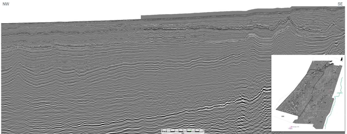 NW_SE line crossing the two 3D surveys